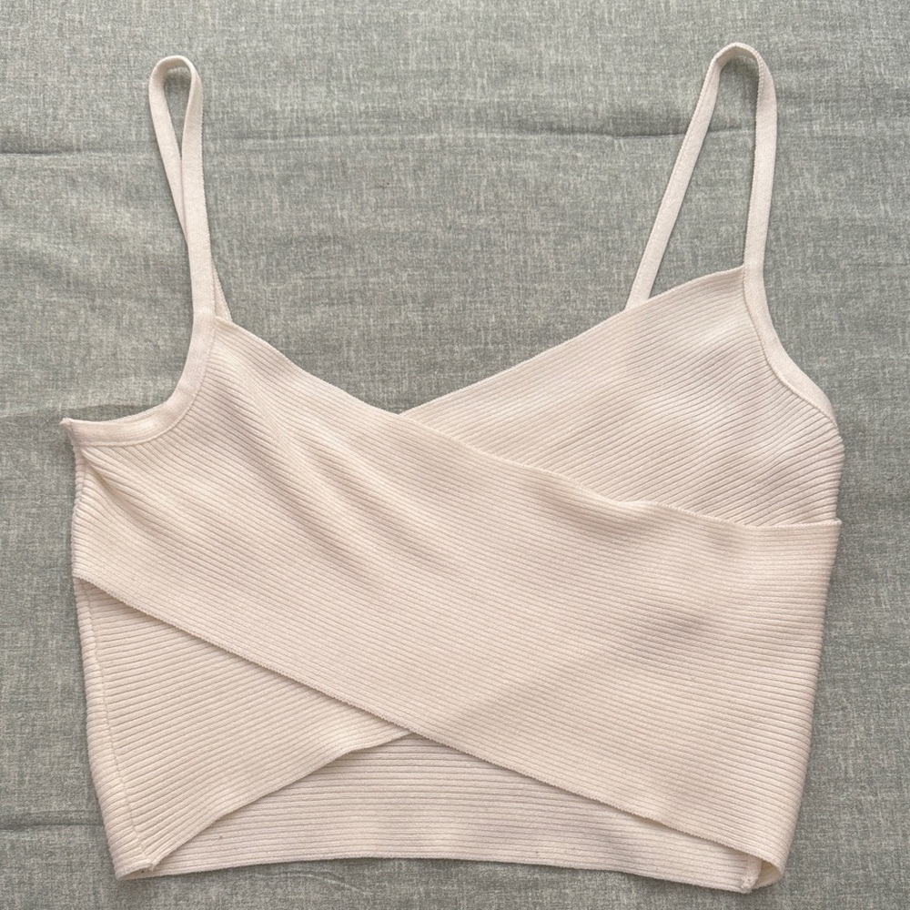 XOXO Tan Camisole Crop Wrap Top